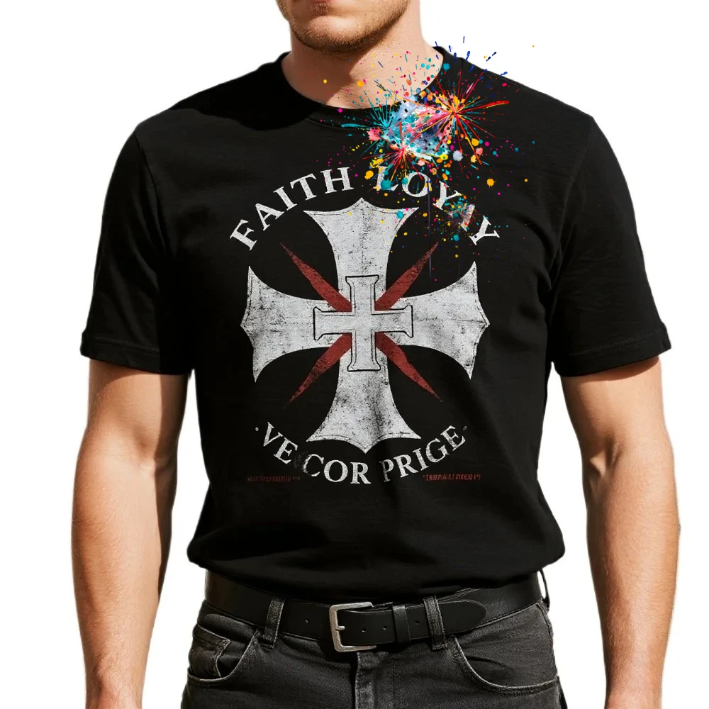 

Faith Loyal Victory Pride Crusader Knights Templar T-Shirt 100% Cotton O-Neck Summer Short Sleeve Casual Mens T-shirt Size S-3XL