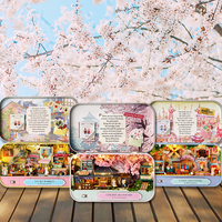 DIY Box Theatre Miniature Box Cute Doll Houses 3D Puzzle Assembly Building Model Funny Box Wooden Toys For Girls DollHouses