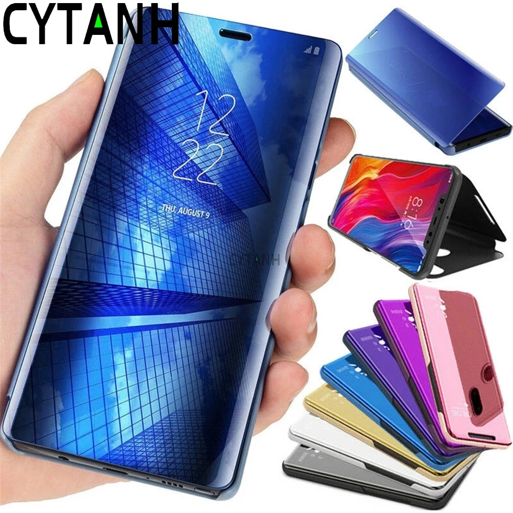 funds for Redmi Note 14 pro plus Mirror Smart View Flip Cover For Xiaomi Redmi Note 14 13 12 Leather Case