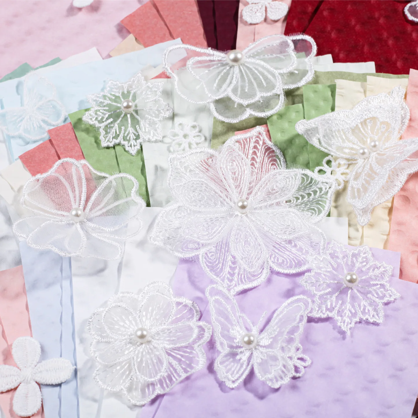 

21Pcs Vintage Mixed Lace Flower And Decoration Paper Scrapbooking Supplies DIY Junk Journal Planner Collage Background Paper