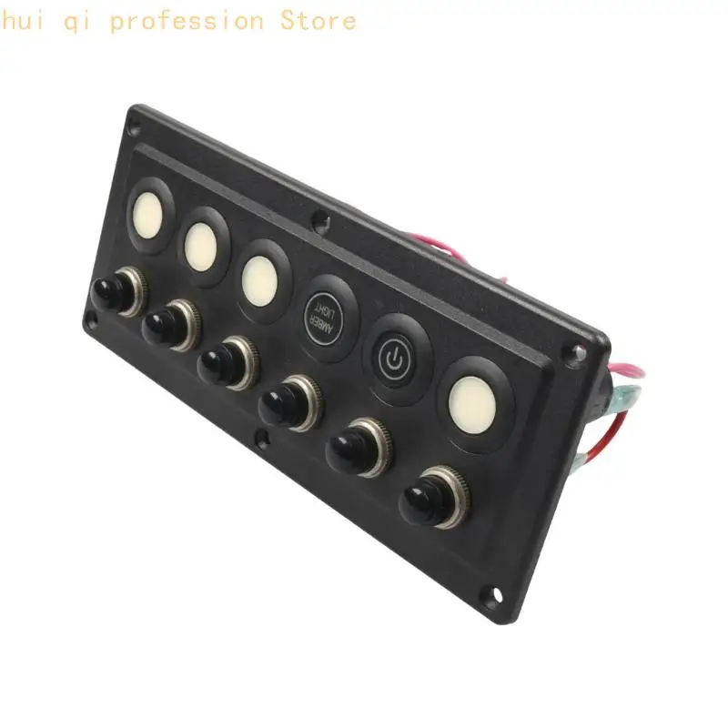 Autozubehör-Schalttafel für zentrales Schaltkreismanagement, 6-fach ABS-Frontplatte mit blauer Anzeige und Montageloch H8WE – Detail 5