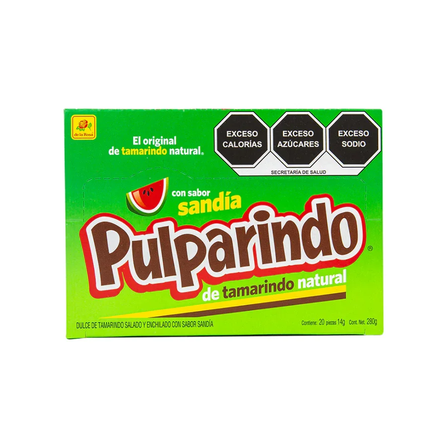 Of the rose Pulparindo watermelon display of 20 units! 280gr/10oz-tamarind and watermelon sweet-enchilado