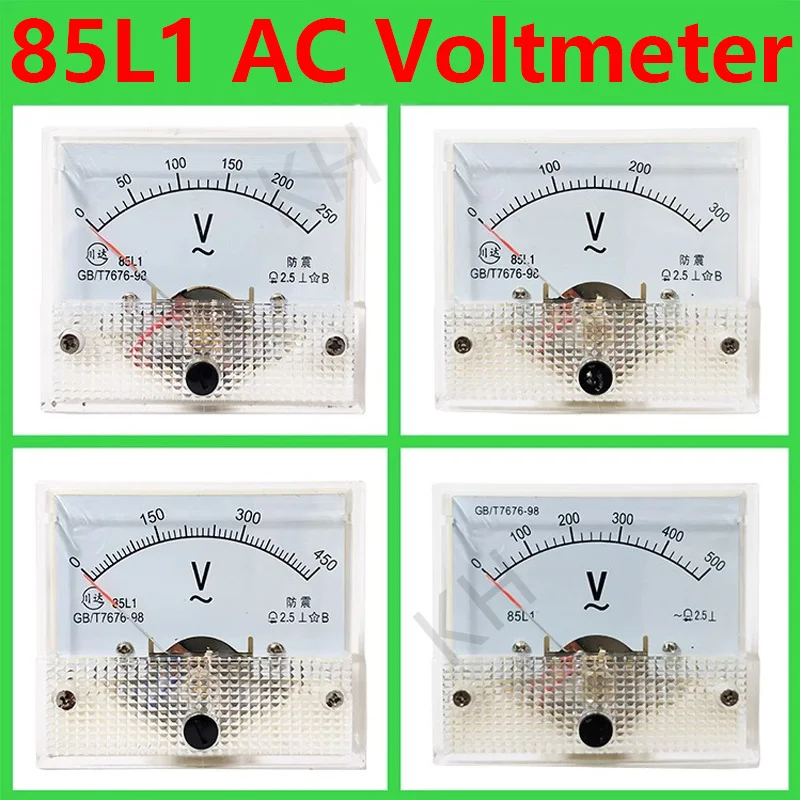 AC 아날로그 전압 계량기 패널, 기계식 전압계 게이지, 85L1, 3V, 5V, 10V, 20V, 50V, 150V, 250V, 300V, 500V