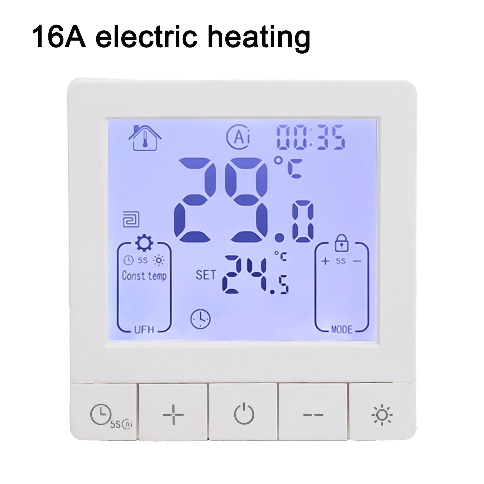 Programmable Indoor Heating Controller Smart Wi Fi Enabled Thermostat Featuring LCD Display and Child Lock Safety
