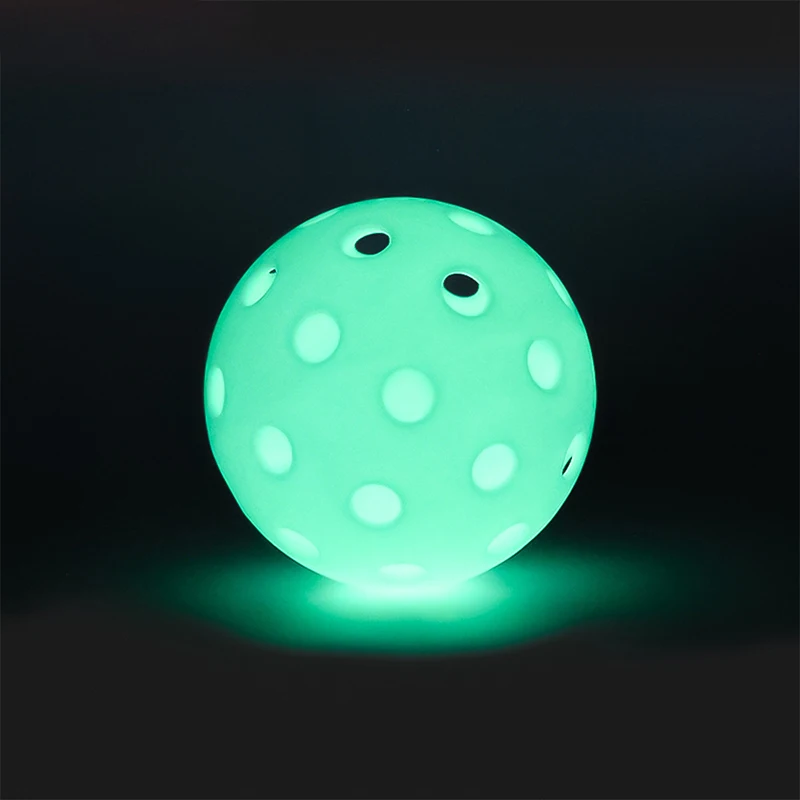 1Pcs 74MM 40 Holes Luminous Pickleball Durable Multicolor Elastic Seniors Tennis Glow In The Dark PE Ball Indoor Utdoor