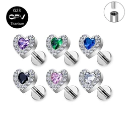 Pure Titanium G23 Love Luxury ZC Ear Studs Women's Banquet Earscreen Perforated Jewelry Earbone Nail Nose Studs