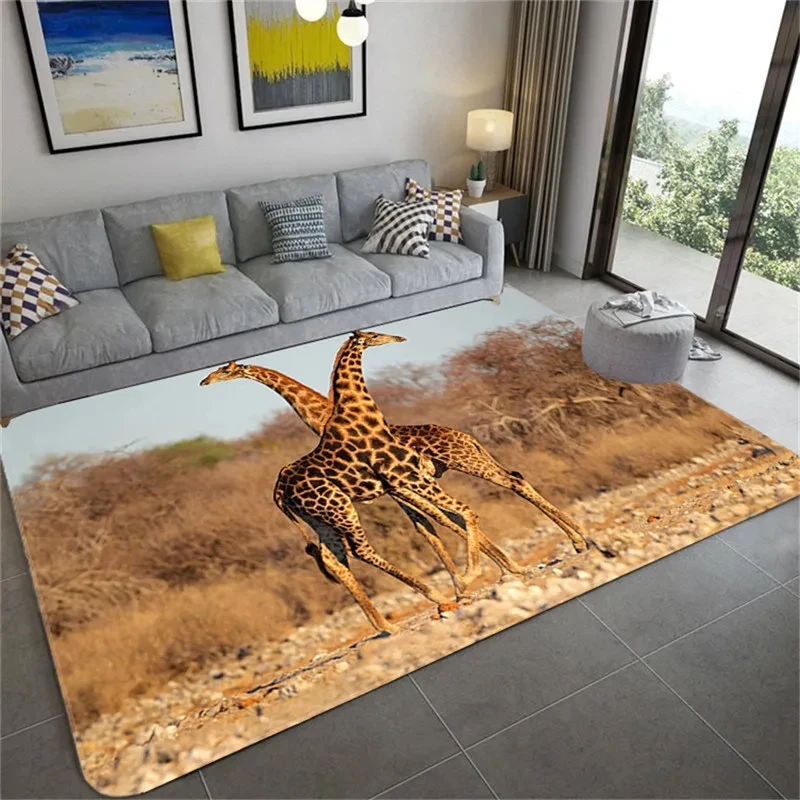 Giraffe Carpet Lovely Wild Animal Pattern Home Living Room Bedroom Area Rug Bathroom Floor Mat Kitchen Soft Polyester Door Mat