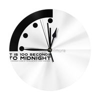 Doomsday The World Is 100 Seconds To Midnight Wall Clock Room Decoration Clock Must-have Ornament Round