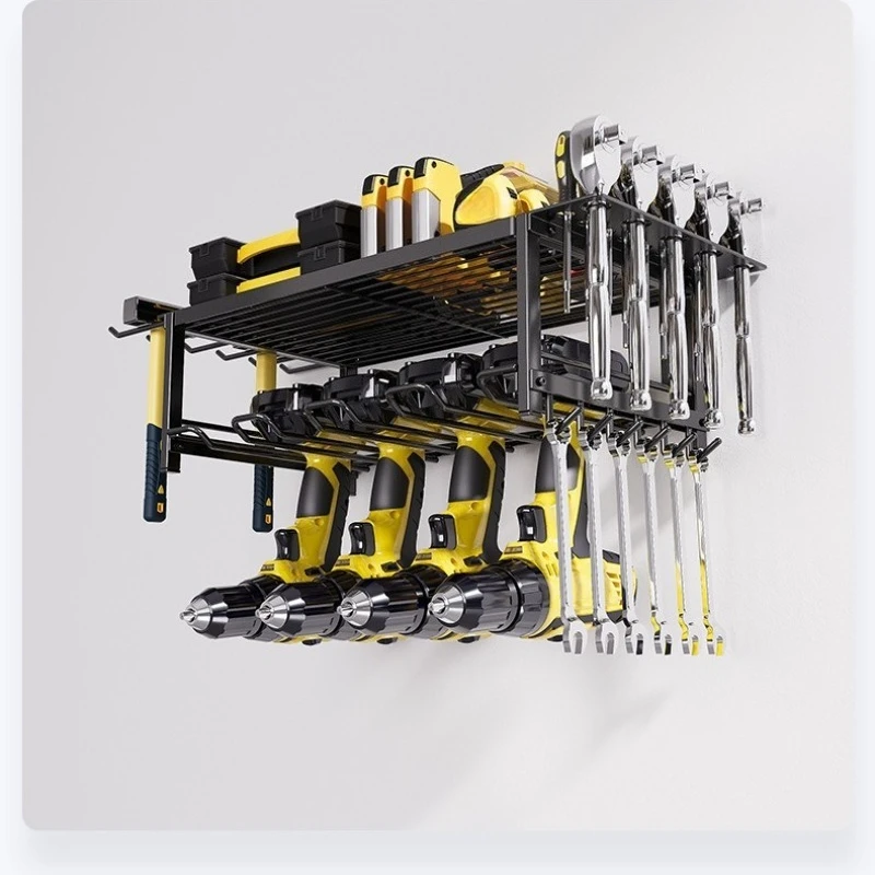 Wall Mount Power Tool Storage Rack Multi-layer Drill Holder Garage Screwdriver Organizer Compatible with Workshop Storage