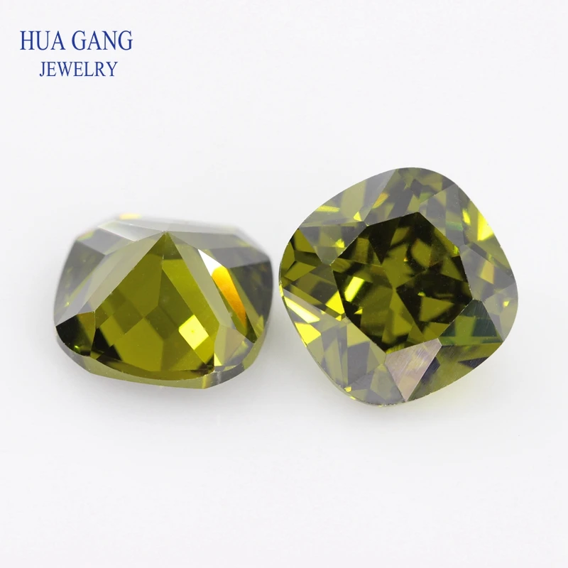 

5A кубический цирконий, разноцветный квадратный камень в форме подушки, свободные камни CZ, синтетические драгоценные камни, бусины для ювелирных изделий