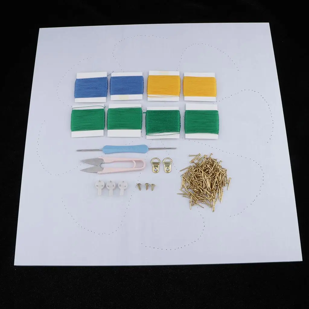 Crafts Project Kit Flower String Art Wooden Board DIY Materials Set Needle Craft Kit for Kids and Adults Home Decor