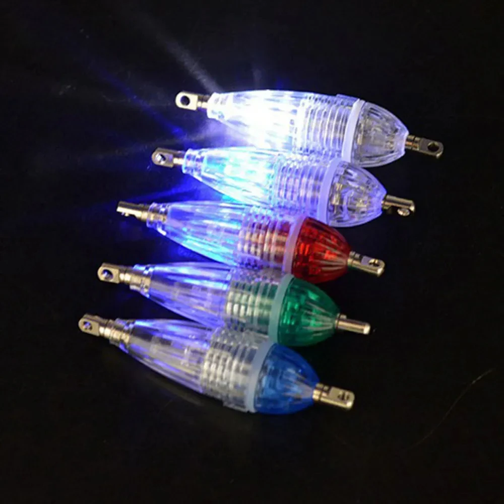 Mini LED Fishing Squid Fish Lure Light Deep Drop Underwater  Lamp Fishing Tools Red Blue Green White colorful