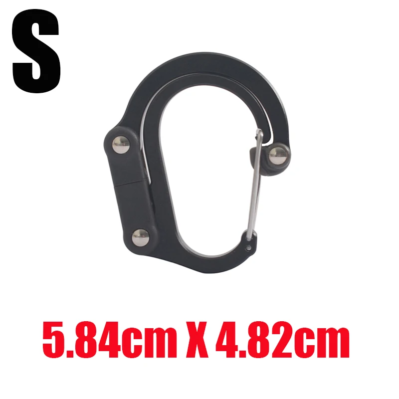 Hybrid Gear Clips Multi-function Swivel Buckle D-Type Carabiner Non-Locking Strong Clip Camping Fishing Hiking Travel Outing