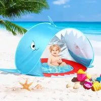 Portable Outdoor Baby Beach Tent with Pop Up Pool UV Sun Shelter  for Infant Child Water Play Toys Indoor House Tent Toys