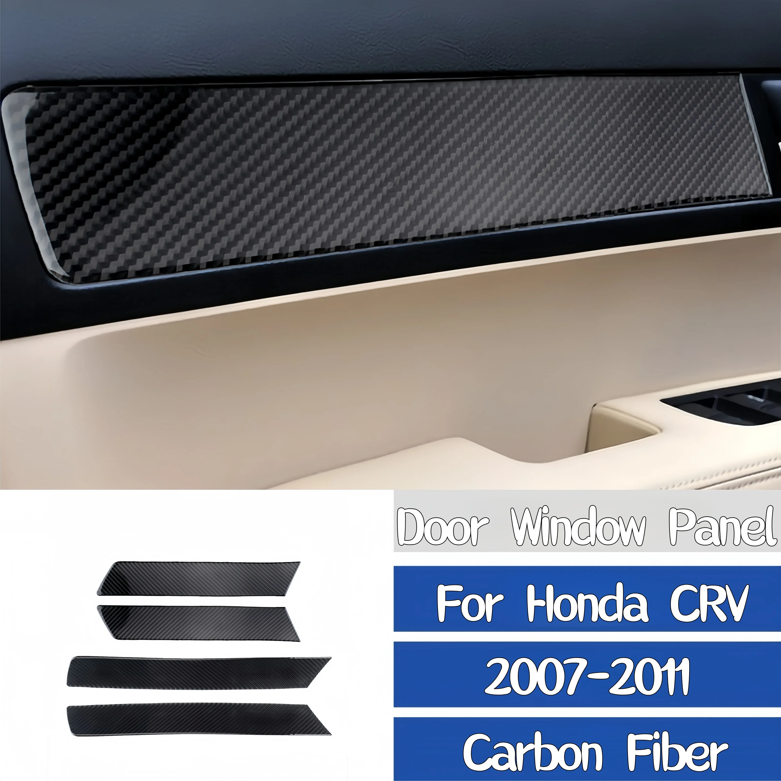 

Для Honda CRV 2007-2011 аксессуары из углеродного волокна, внутренняя панель автомобиля, двери, окна, полоса, декоративная крышка, наклейки