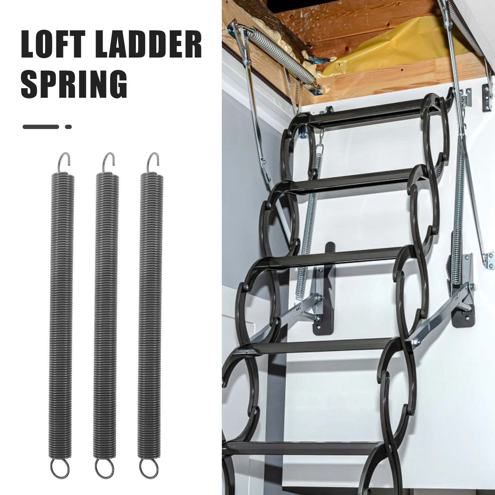 3 Pcs Loft Ladder Spring Ladders Pull down Attic Stair Parts Mechanical Replacement