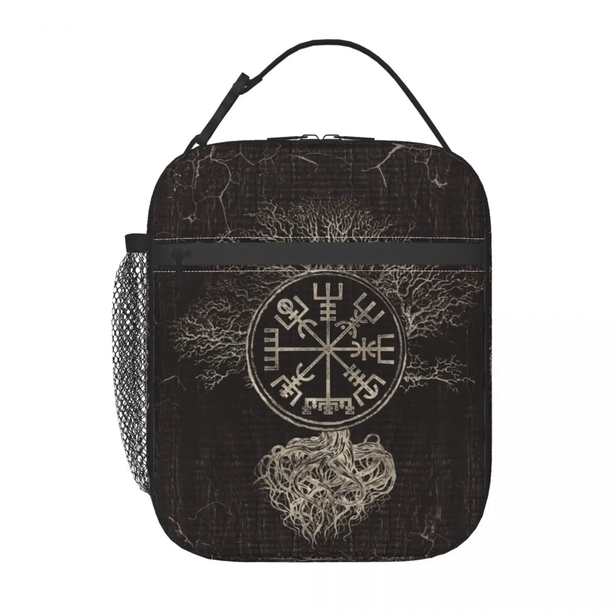 Vegvisir And Tree Of Life Yggdrasil Insulated Lunch Bags for Camping Travel Viking Compass Thermal Cooler Lunch Box Women Kids