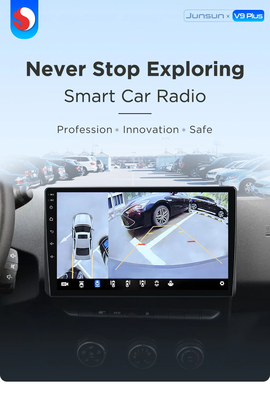Junsun 360 ° Rückfahrkamera Autoradio für Renault Duster Dacia HM Arkana 2019-2021 Kabelloses CarPlay Android Auto Stereo GPS-Navigation 4G Cloud eSIM LTE – Detail 1
