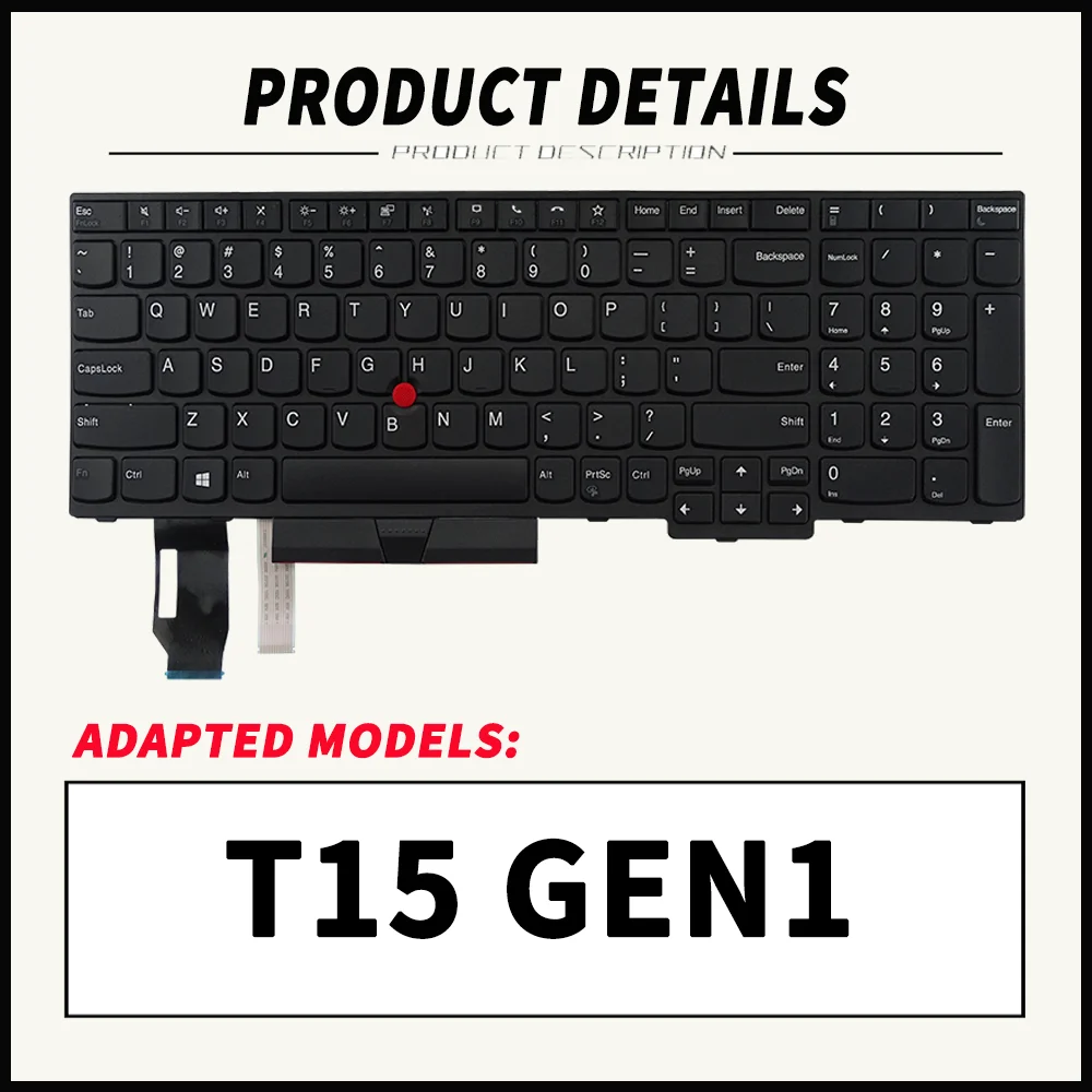 Teclado de repuesto para portátil Lenovo Thinkpad T15 GEN1 con/sin retroiluminación