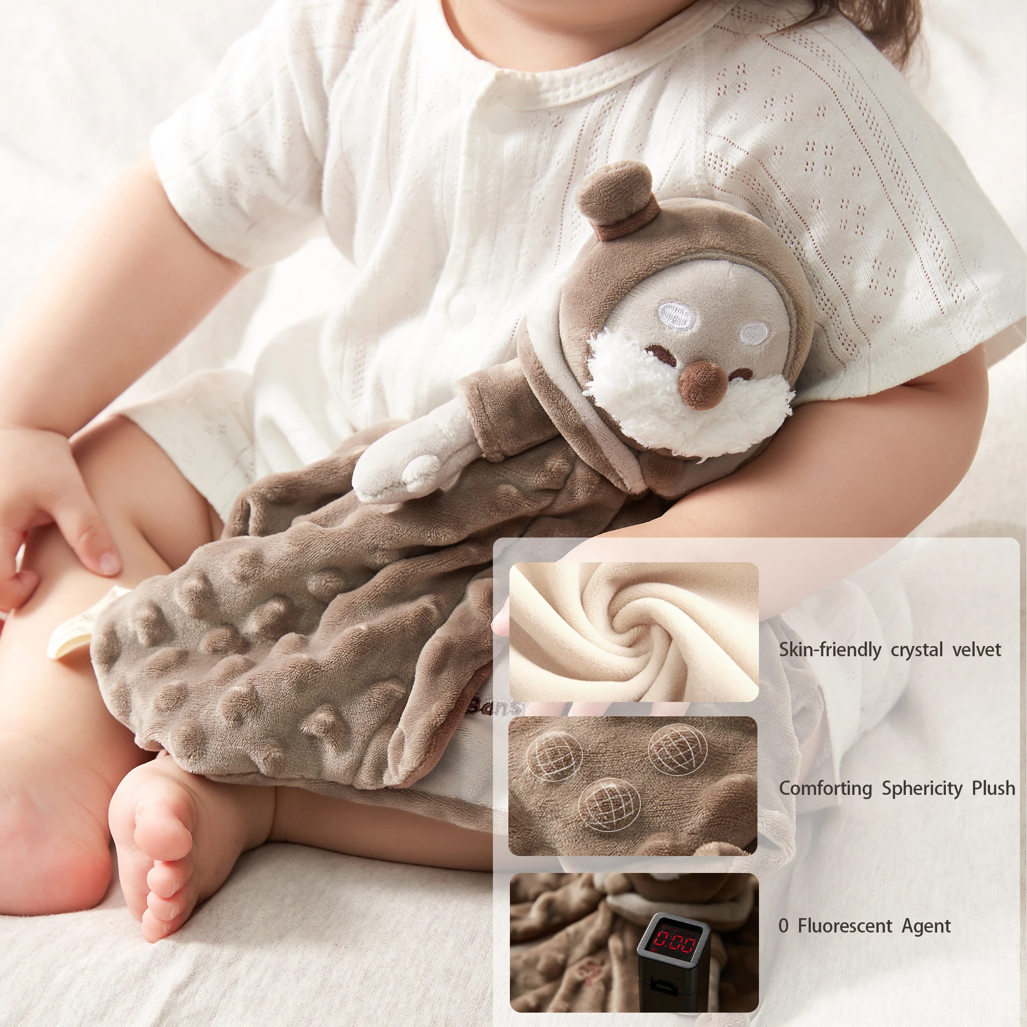 BANSHILI ตุ๊กตาสัตว์ของเล่น Surprise Master Baby ผ้าห่มรักษาความปลอดภัยตุ๊กตานอนของเล่น Plush Soothing ของเล่น