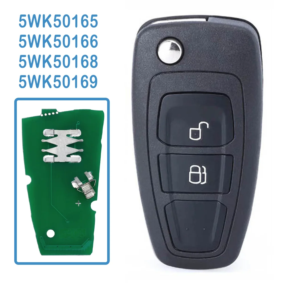 

2 Pcs/lot 5WK50165 5WK50166 5WK50168 5WK50169 Car Flip Remote FSK 433MHz 4D63 Chip 2B Replace Car Key For Ford Mazda 2008-2015