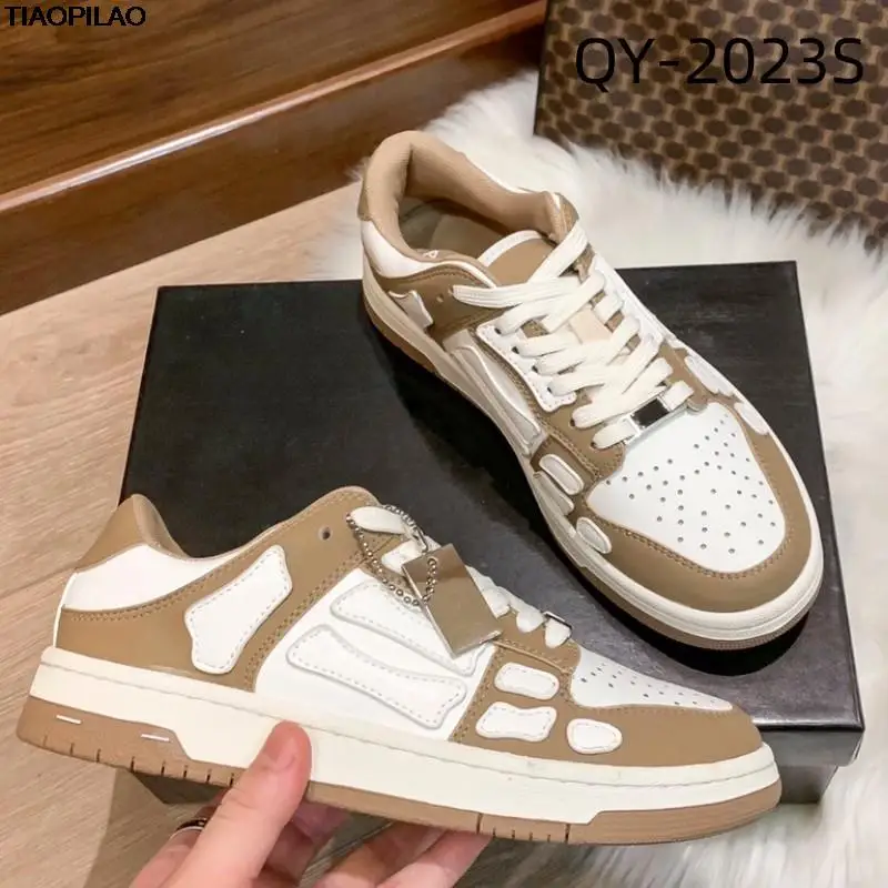 Bone Genuine Leather Women's Sneakers Casual Flat Bottomed Men's Sports Shoes For Couples In Spring And Autumn Seasons