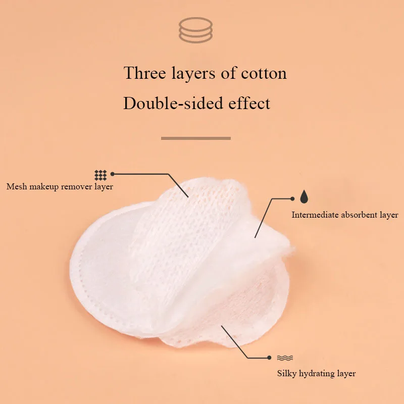 100 قطعة/الحزمة المتاح منصات القطن التجميل مستديرة 3 طبقات لينة اللوازم اليومية الوجه القطن مزيل الأظافر مزيل ماكياج القطن