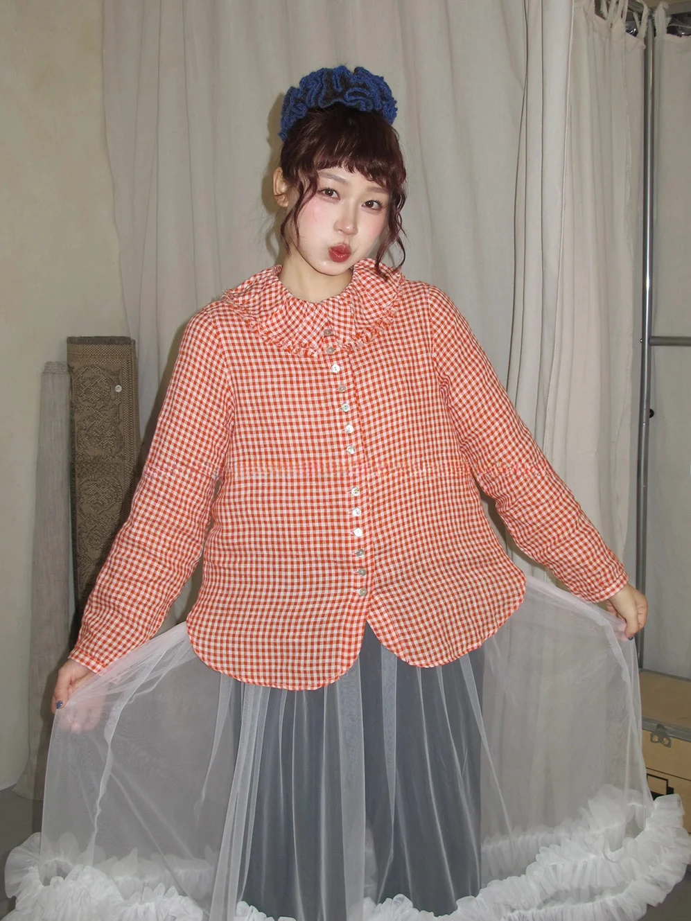 

Женская рубашка в клетку в стиле ретро, двухслойная, льняная, с длинными рукавами, дышащая, удобная, свободного кроя, модная, с перекрестным дизайном