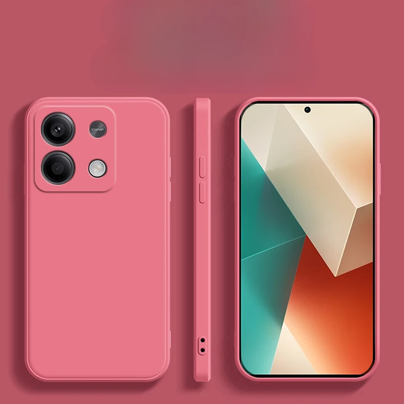Fashion Square Frame Silicone Phone Case For Xiaomi Redmi Note 13