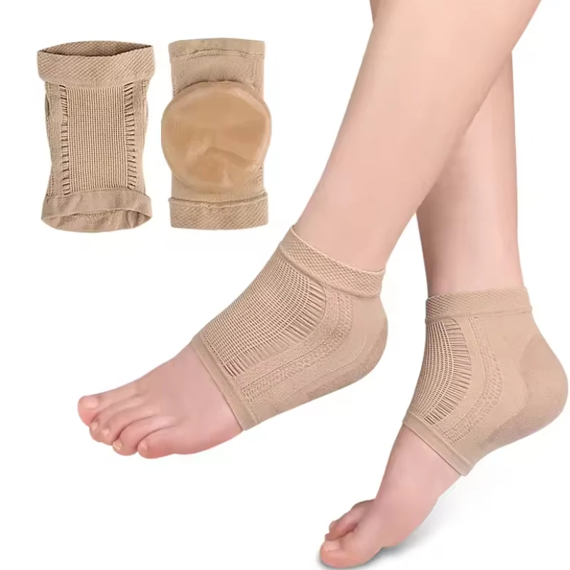 1 Pair Mesh Heel Socks Solid Color Anti-wear Anti-dry Crack Half Short Socks Heel Cover Pads Foot Care Heel Protector for Women