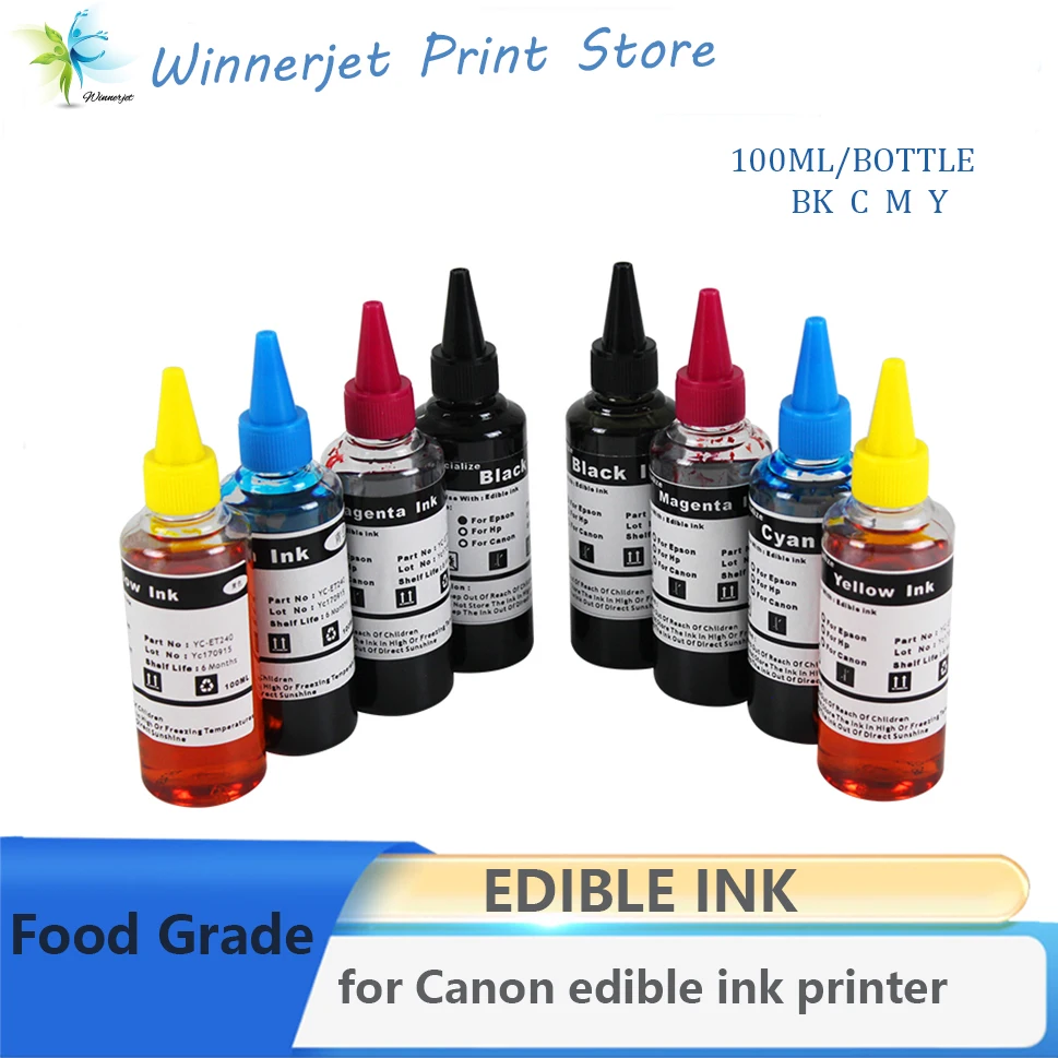 

Winnerjet 100ml refill bottles for Canon edible ink printer