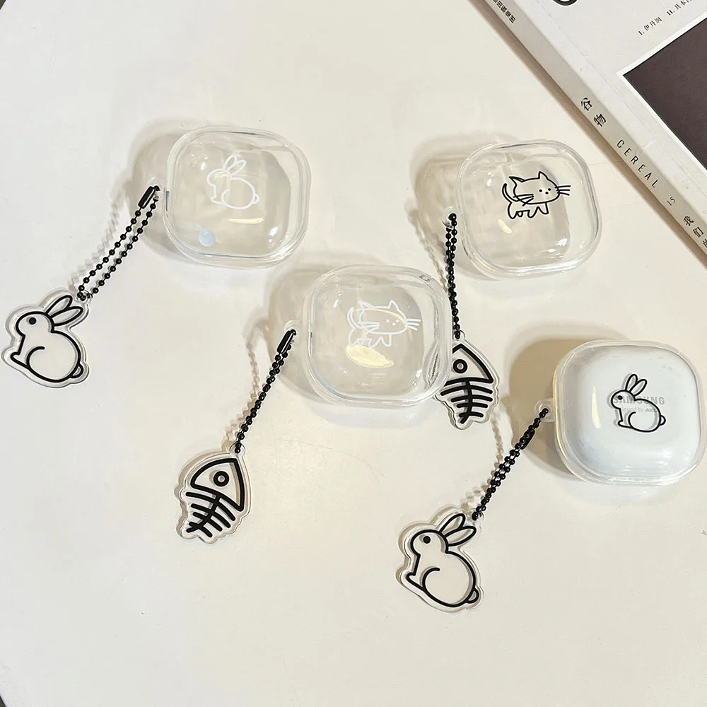 Korean Cat Rabbit Transparent Earphone Case For Samsung Galaxy Buds 2 Pro Buds Live Soft Silicone Cover For Galaxy Buds Pro Jane