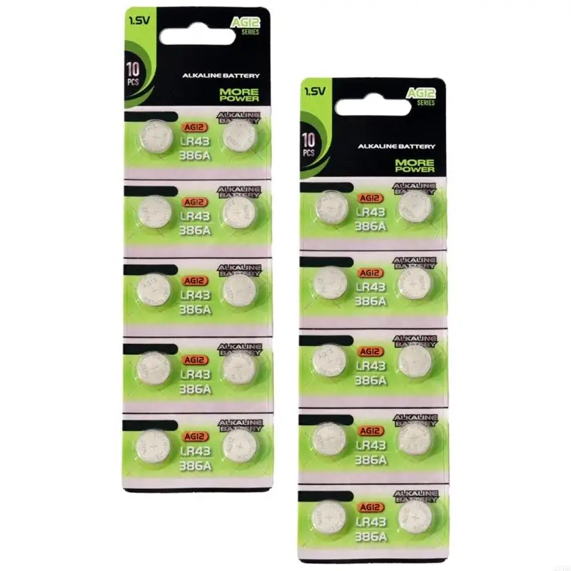 270b 10pcs/20pcs Ag12 LR43 1,55 В. Батарея батареи кнопки с щелочной кнопкой батареи для часов и надежных операций игрушек.