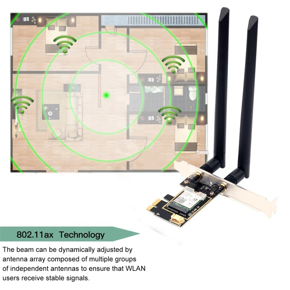 2400Mbps WIFI6 AC3000 2IN1บลูทูธ5.2ต่ำราคา Dual Dand NGFF M.2 Board WiFi6ไร้สายโมดูล Wifi สำหรับแล็ปท็อป PC PCIE Esports