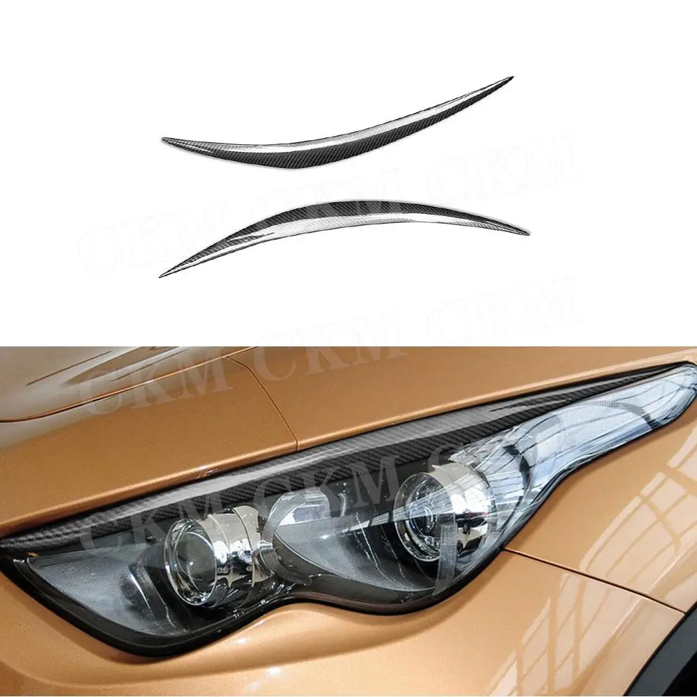 

CKMUUER Carbon Fiber Car Bumper Headlight Lamp Eyebrow Eyelid Trim for Infiniti Q60 G35 V35 QX70 FX35 FX37 FX50 2002-2022
