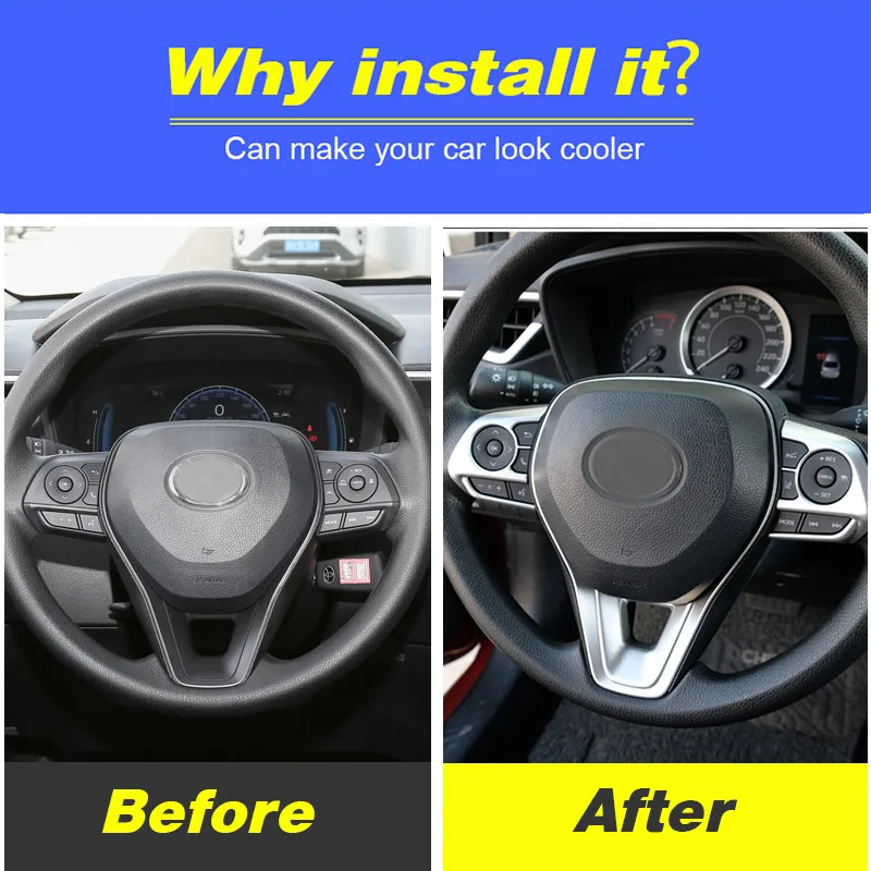 For Toyota Corolla Cross XG10 2022-2024 Car Steering Wheel Decoration Cover Trim Interior Modification Car Product Accessories