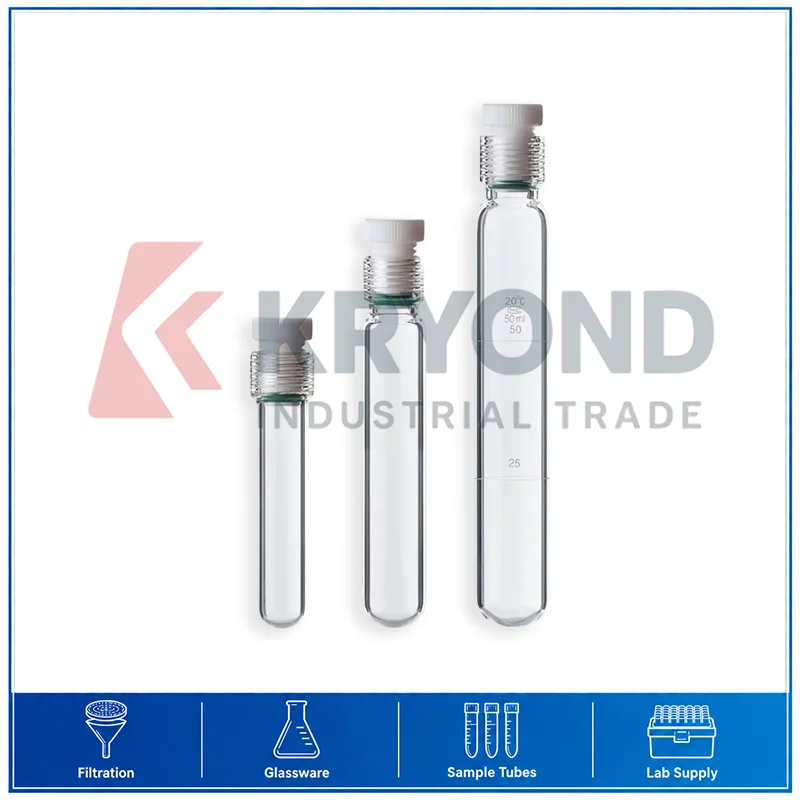 Glass Pressure Tube PTFE Screw Plug Round Bottom 5ml 10ml 25ml 50ml 100ml Application Series Pack Glassware Storage Accessory