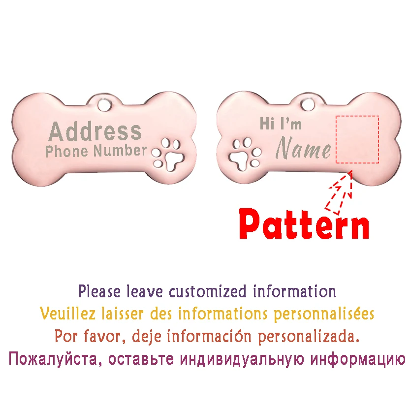 Pet ID Tag Personalized Free Engraved Keychain for Ctue Dog Cat Name Tag Pendant Keyring Bone Paw Bone Pet Accessories