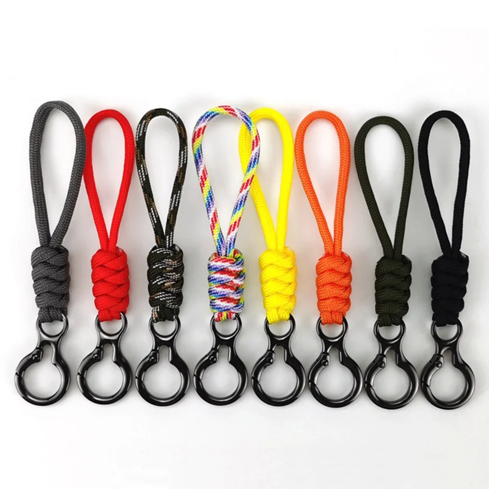 

Creative Braided Woven Paracord Keychain For Men Women Unisex Car Key Holder Backpack Anti-lost Chain Strap Keyring Accessories