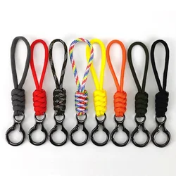 Creative Braided Woven Paracord Keychain For Men Women Unisex Car Key Holder Backpack Anti-lost Chain Strap Keyring Accessories