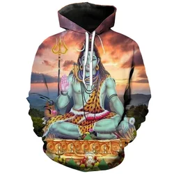 Homens e mulheres Hindu God God Lord GAsa 3D Print Hoodies, moletom de corrida, streetwear casual, tops elegantes, roupa de casal