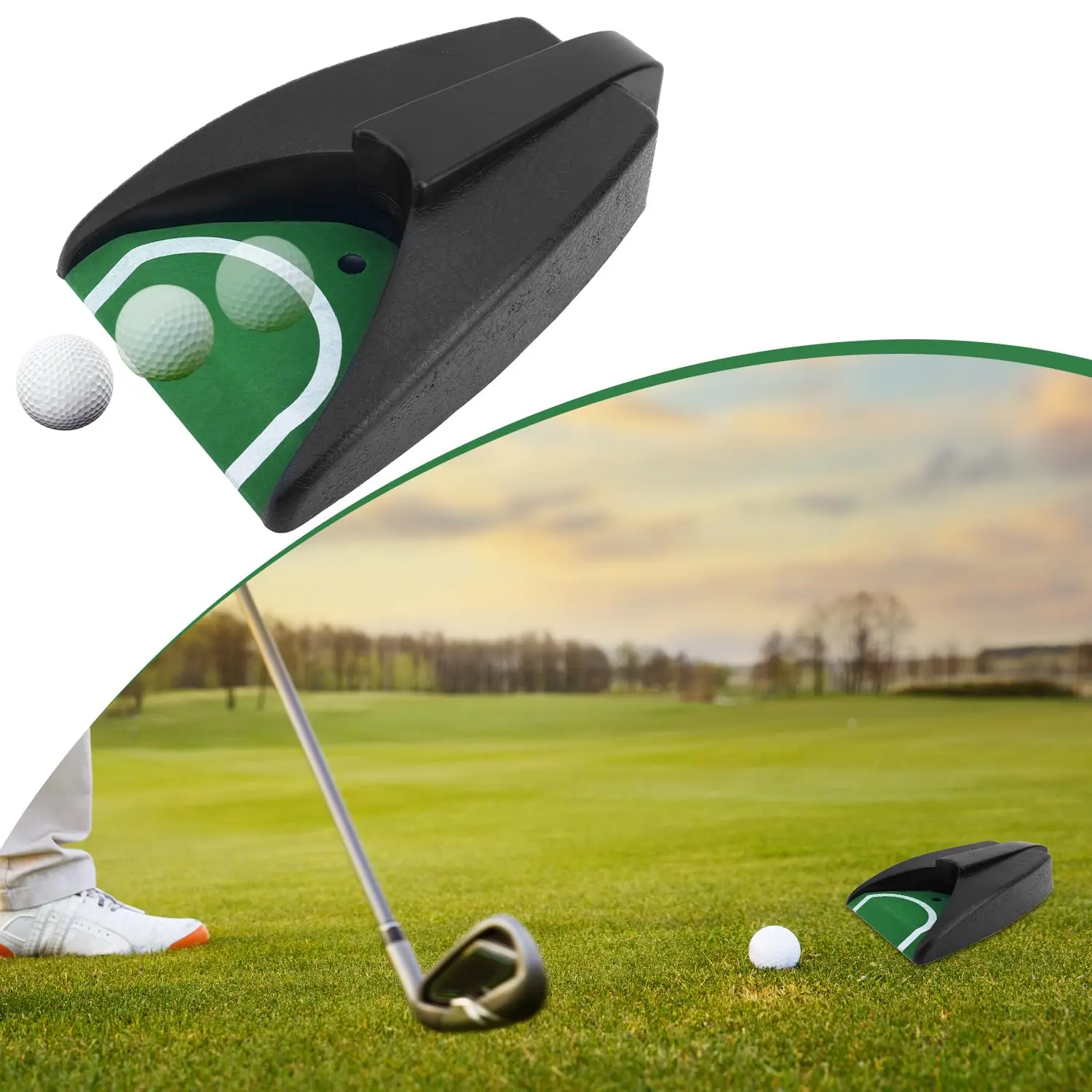 NEW 2026 Golf Auto Return System Putt Golfing Training Golf Ball Kick Back Automatic Return Putting Cup Device