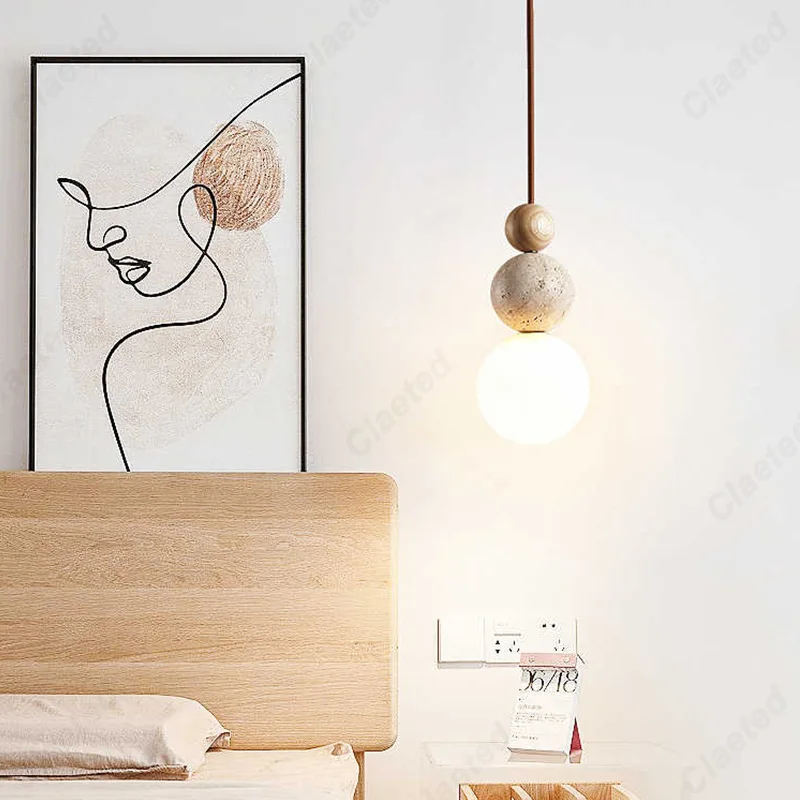 

Cream Wind LED Single-headed Chandelier Restaurant Bar Corridor Bedroom Bedside Decorative Lighting Lamps