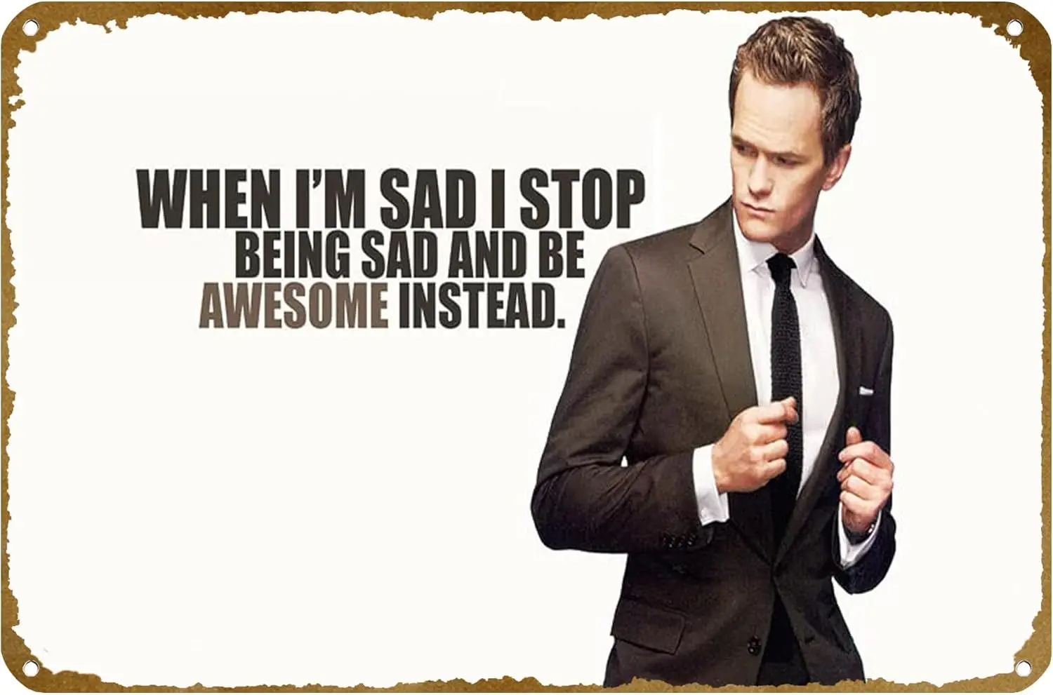 كيف قابلت والدتك، بارني ستينسون، نيل باتريك هاريس ملصق معدني من القصدير شعار العائلة نادي بار مقهى غرفة نوم آرت جدار ديكو #1