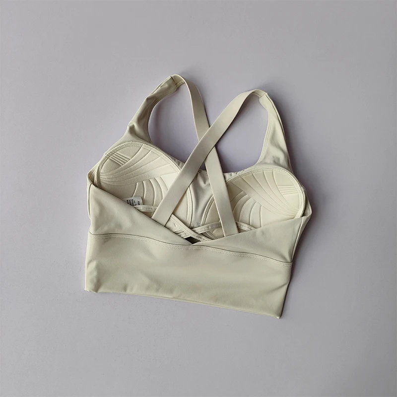Sport-BH mit hoher Intensität und festen Polstern, stoßdämpfend, für Laufen, Fitnessstudio, Yoga, Push-up-Effekt, professionelle Unterwäsche für Damen. – Detail 16