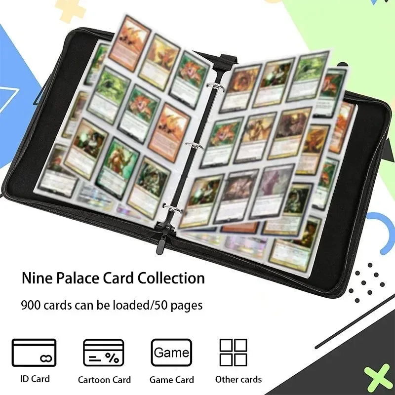 400 pezzi ONE PIECE Album di carte Cartella di libri 4 slot per carte Collezioni Cerniera Doppia tasca Sakura Kakashi Raccoglitore di carte con cerniera