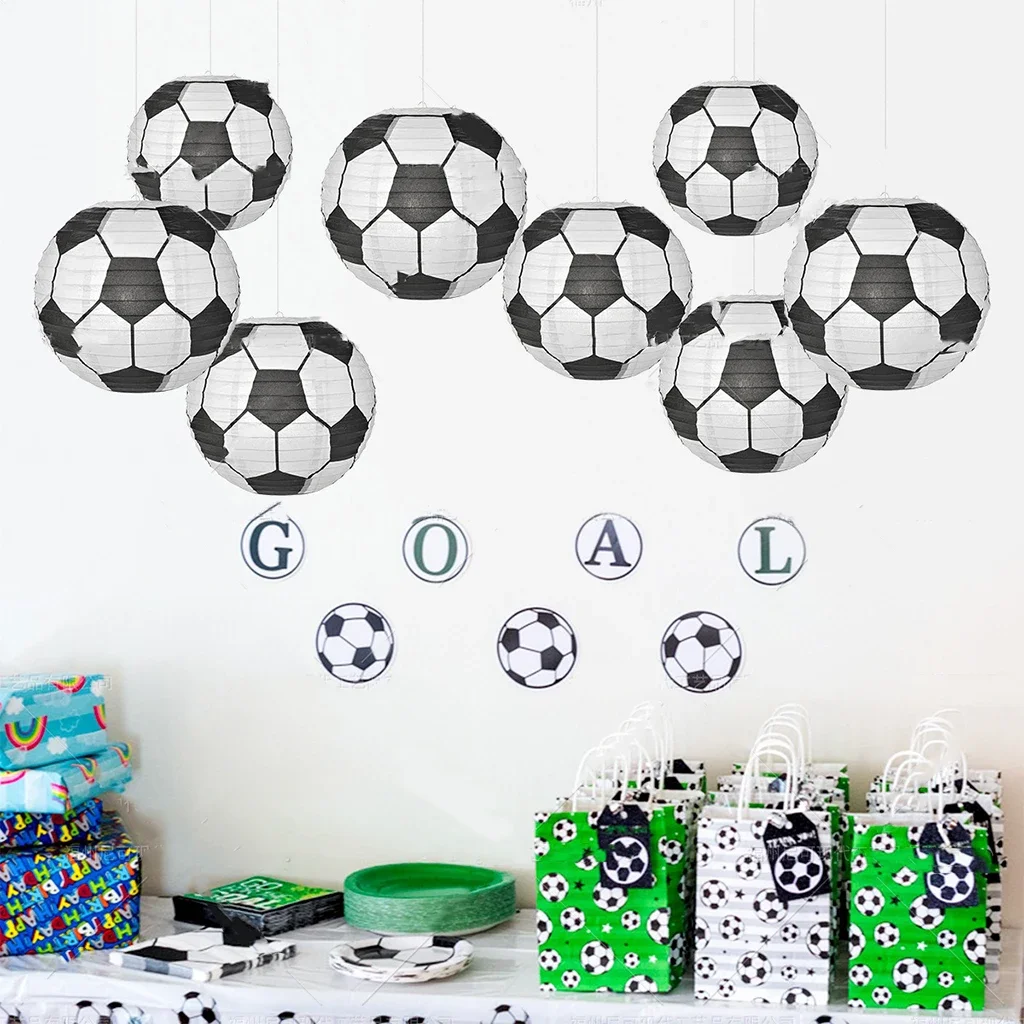 Football Paper Lanterns Sports Theme Football Hanging Pendants Ceiling Decoration Happy Sports Boys Birthday Party Decor