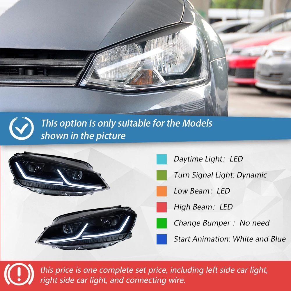 Auto Voorlichten Voor Golf 7 MK7 2013-2017 Upgrade Golf 7.5 LED Auto Koplamp Lens Accessoires Dynamische Richtingaanwijzer montage