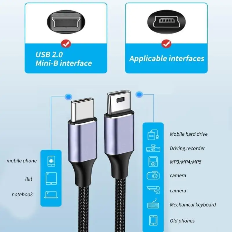 652F USB C To USB Cord, Fast and 480Mbps Sync Cable for Digital Camera and More