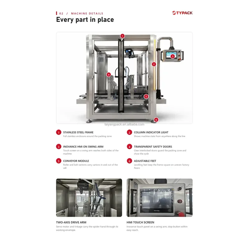 TYPACK automatic two-axis gantry manipulator code box machine, two-axis fast robotic arm packaging machine for loading